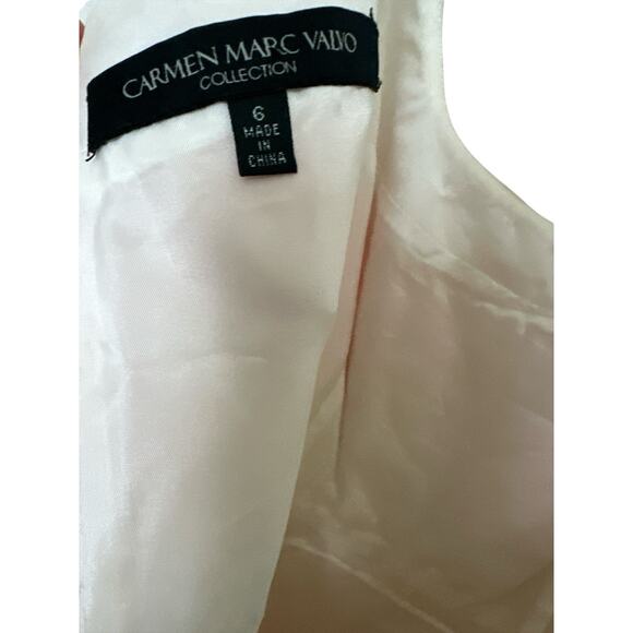 Carmen Marc Valvo Pearl Embellished Peach Ombre Cocktail Dress Sz 6 - Picture 6 of 14